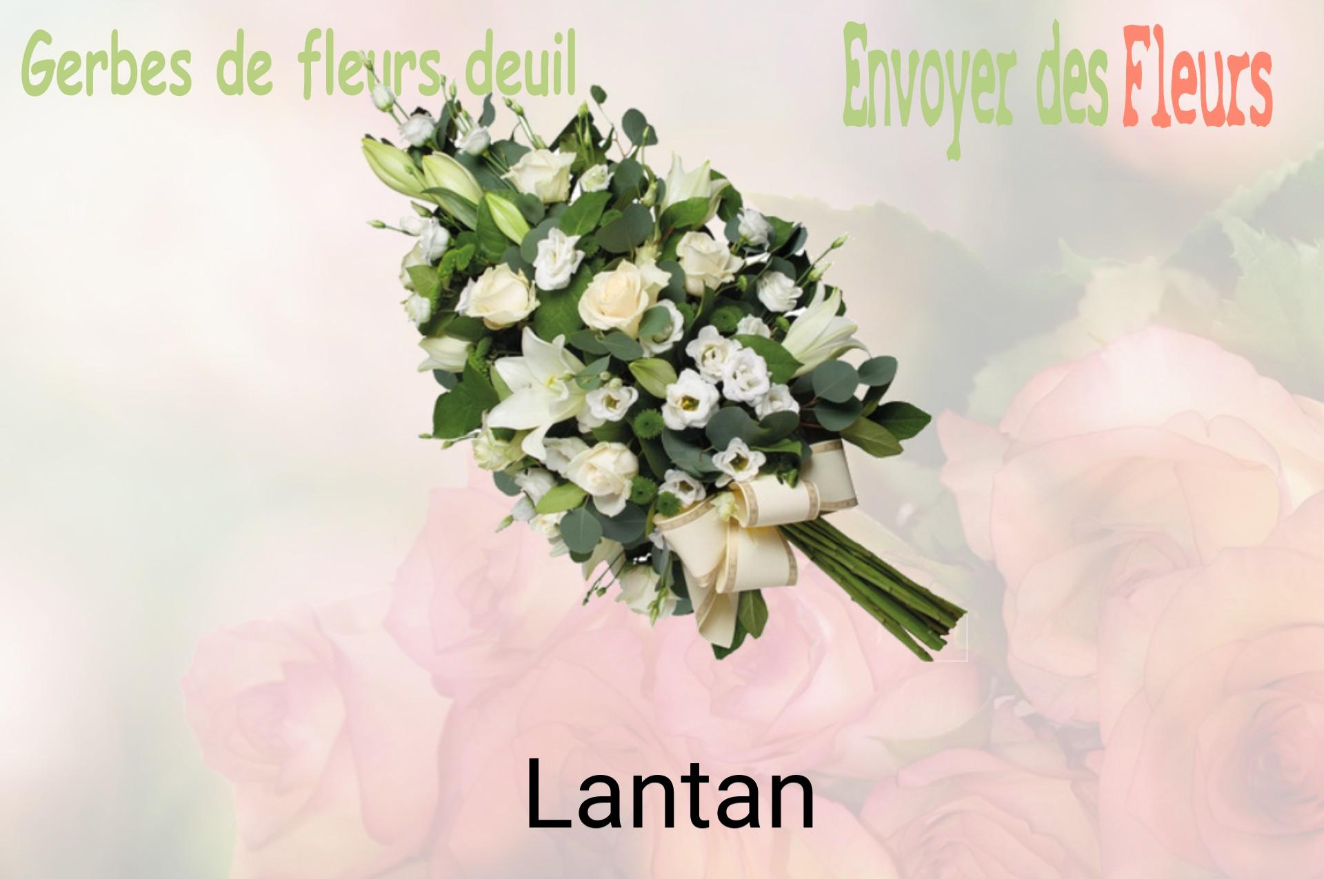 Gerbe de fleurs de deuil livrée à Lantan